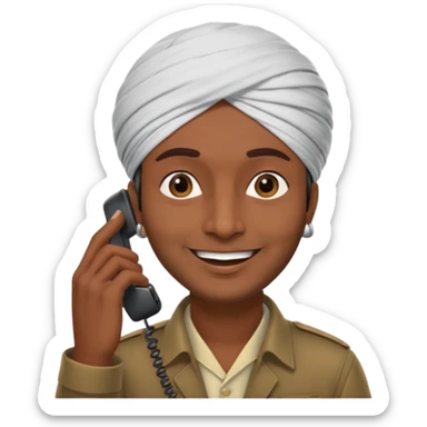 generate an indian cab driver calling on mobile sticker