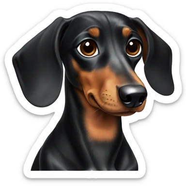 dachshund black with brown, and light grey stains sticker