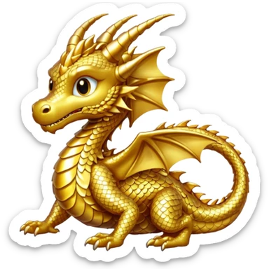 small gold dragon sticker