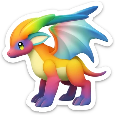 Colorful Exotic Pokémon-Fakémon-hybrid-creature (full body) sticker