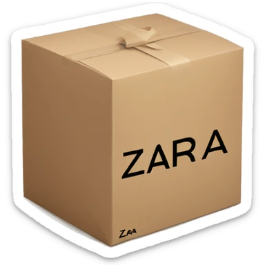 package with zara inscription sticker