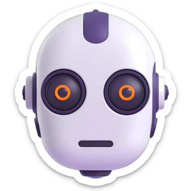 Cute robot assistant head, nice sticker