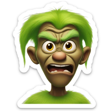 grinch mad sticker