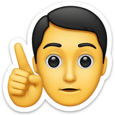 Point your finger at the face. Icon sticker