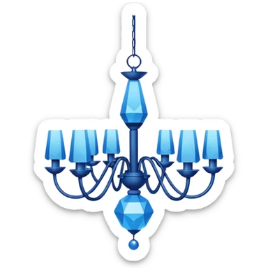 minimalist blue chandelier sticker