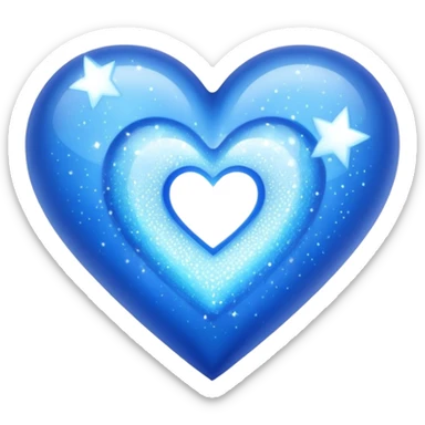 Blue heart with sparkle sticker