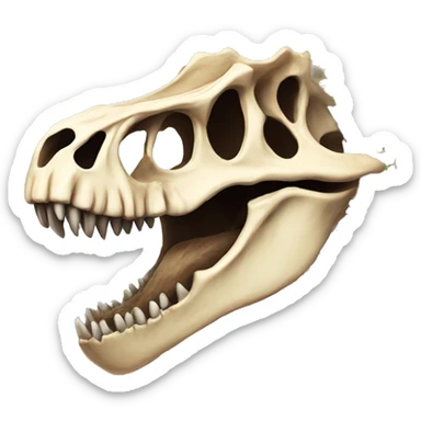 t rex skull with wildflowers sticker