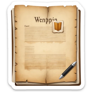 realistic documents with title page sticker