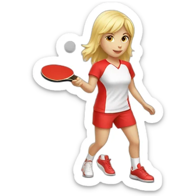 blond-girl-table-tennis-player-in-red-Tshirt sticker