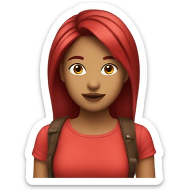 Chica alta con cabello rojo  sticker