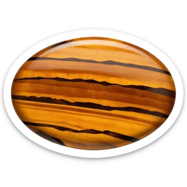 "Tiger's eye" chatoyant gemstone crystal brown and dark orange sticker
