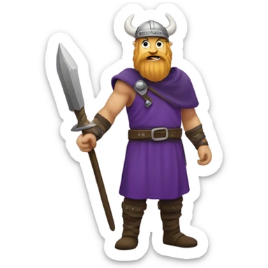 Viking wearing purple sticker