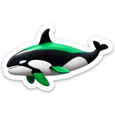 Orca wearing a green football jersey, flexing muscles  sticker