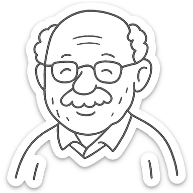 elderly white grandfather sticker