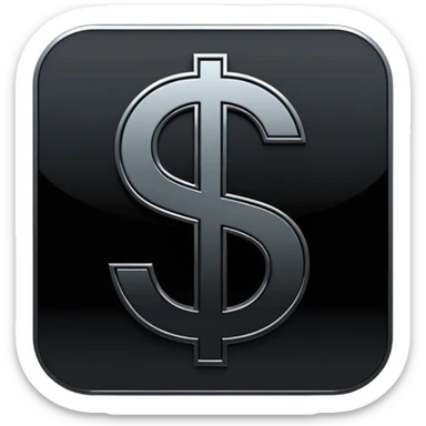 $ dollar black symbol sticker