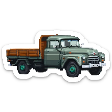 Classic ZIL-130 Soviet flatbed truck, iconic Russian vehicle from 1960s sticker