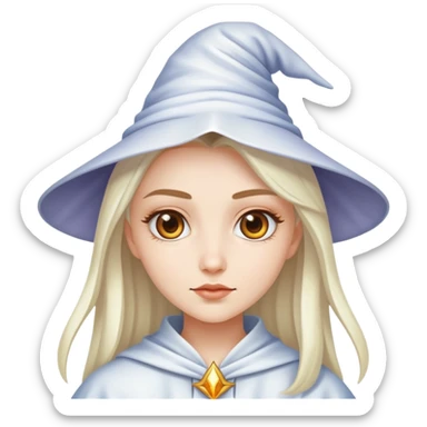 Pretty girl white wizard sticker