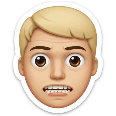 grit teeth side eye disgust face sticker