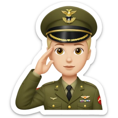 Sargento saludando  ejército  sticker