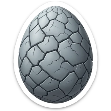 grey dragon egg with a visible crack sticker
