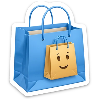 shopping bag blue sticker