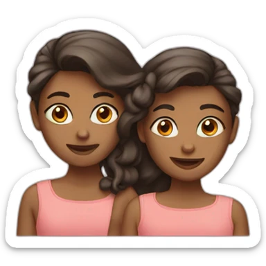 two girls sticker