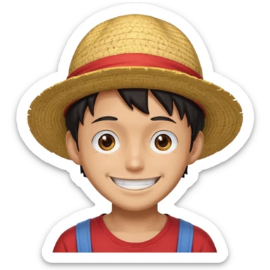 a man with Luffy hat sticker