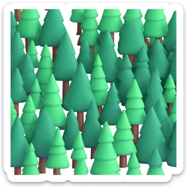 dense forest with pine trees sticker