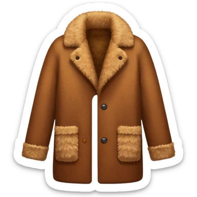 Brown fuzzy coat sticker