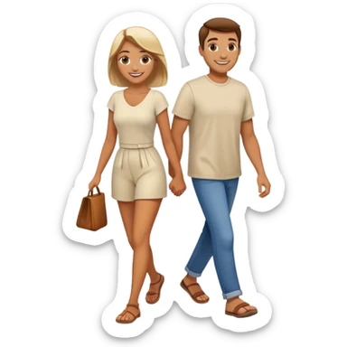 Ein Pärchen dass sich liebt und spazieren geht  sticker