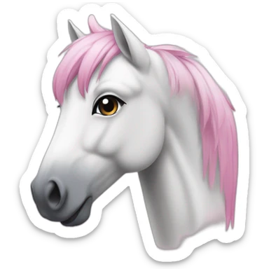 Poney blanc avec le bout du museau rose sticker