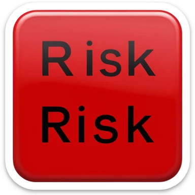 Red stamped text in a rectangle saying in all caps RISK: MITIGATED sticker