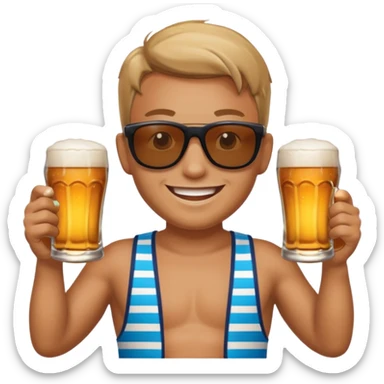 the pool should be made out of beer, and the otther should be in the pool which is a beer pool sticker