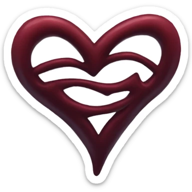 dark red heart sticker