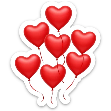 Bunch of heart balloons  sticker