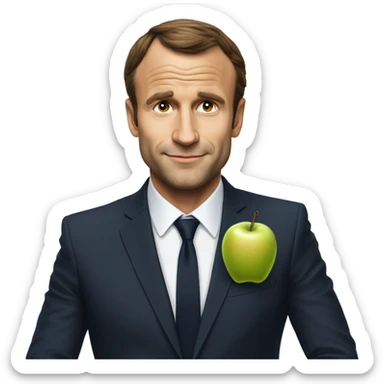 Macron mange une pomme  sticker