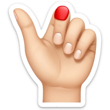 A hand and the thumb, index and middelfinger are stretched sticker