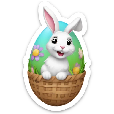 easter egg with a bunny all in Easter theme sticker