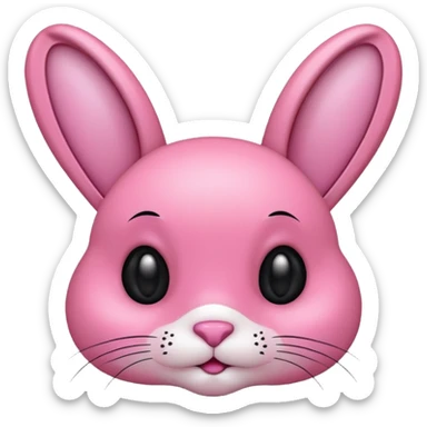 BLACKPINK-inspired black and pink bunny face emoji sticker