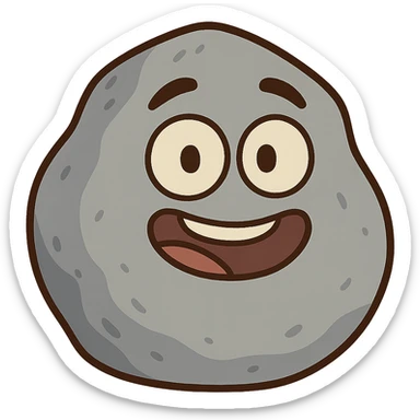 cartoon stone, simple and expressive, friendly face sticker