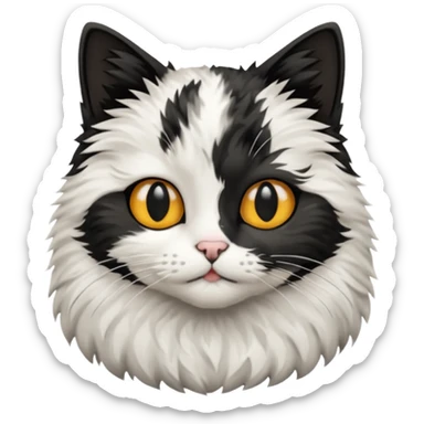 Cat black and white stain sticker