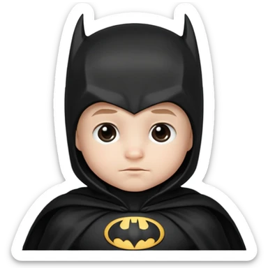 Toddler Batman in capes...Batman and NOT Superman  sticker