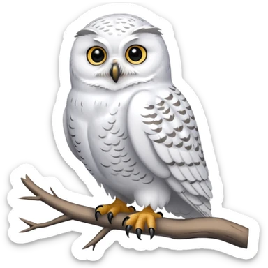 Realistic wild natural snowy owl, full body sticker