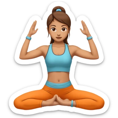 woman doing warrior yoga pose sticker