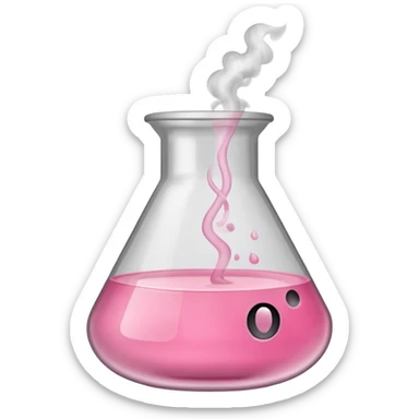 pink beaker with smoke no face one tube pink liquid sticker