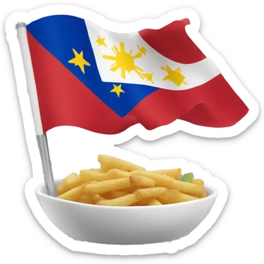 Philippine flag with food sticker
