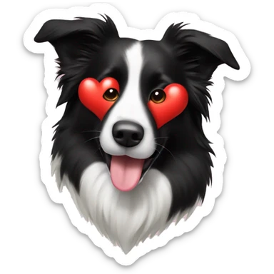 Border collie with heart on snut sticker