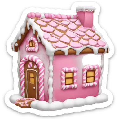 A pink gingerbread house sticker