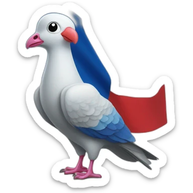 Un drapeau français avec un pigeon sticker
