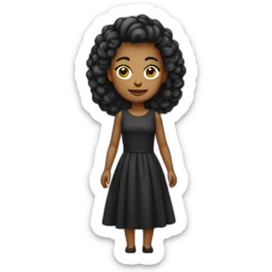 Mulher de vestido cor preta sticker